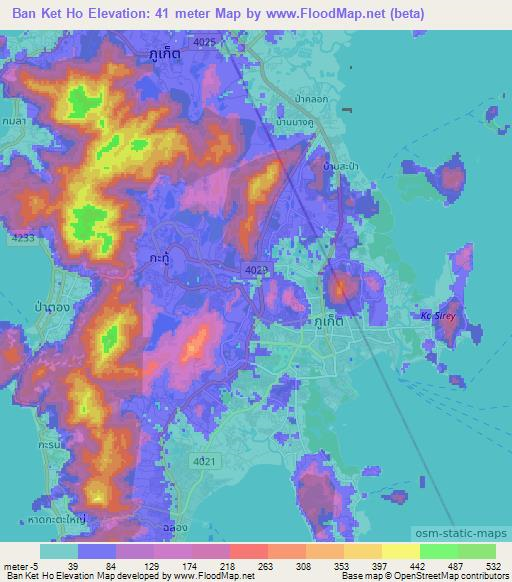 Ban Ket Ho,Thailand Elevation Map