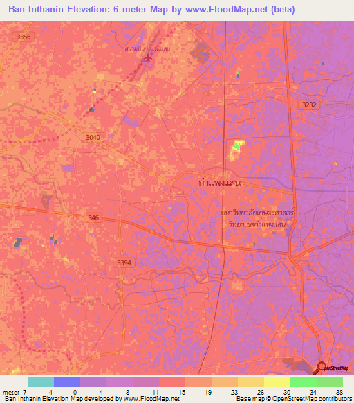 Ban Inthanin,Thailand Elevation Map