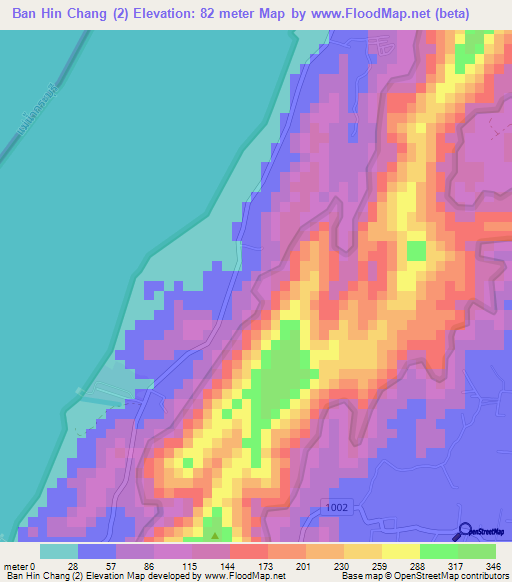 Ban Hin Chang (2),Thailand Elevation Map
