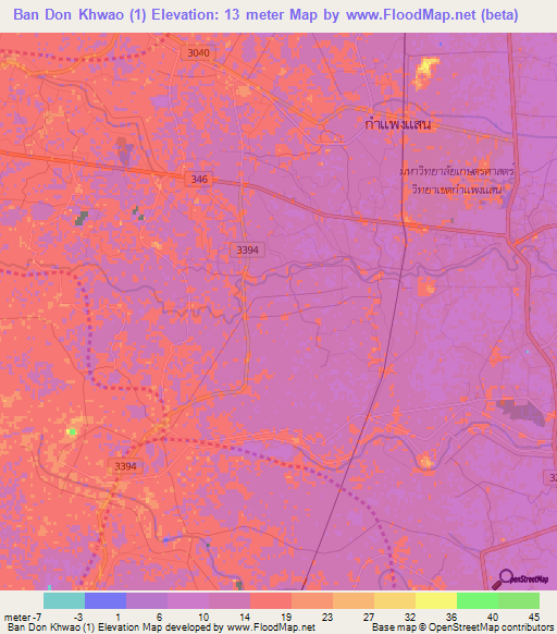 Ban Don Khwao (1),Thailand Elevation Map