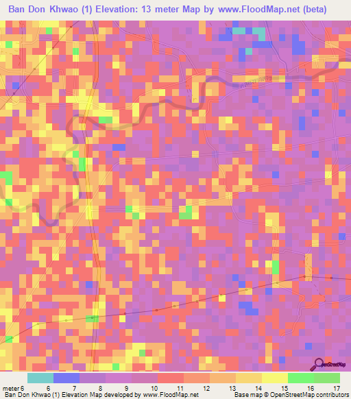 Ban Don Khwao (1),Thailand Elevation Map