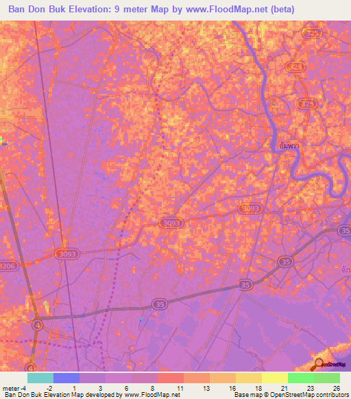 Ban Don Buk,Thailand Elevation Map