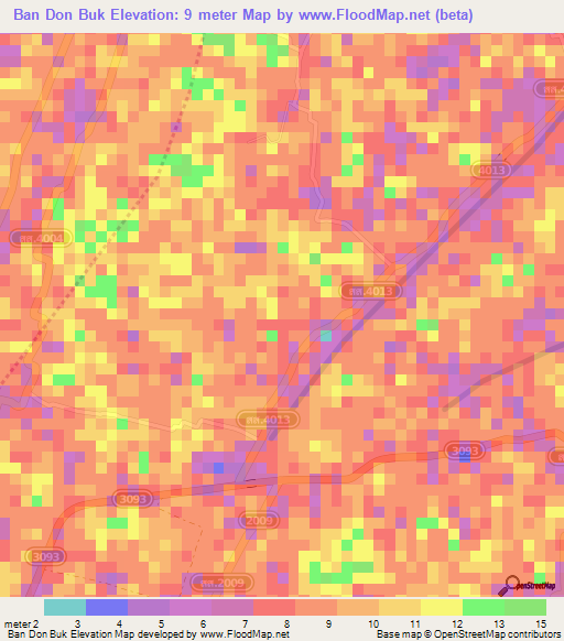 Ban Don Buk,Thailand Elevation Map