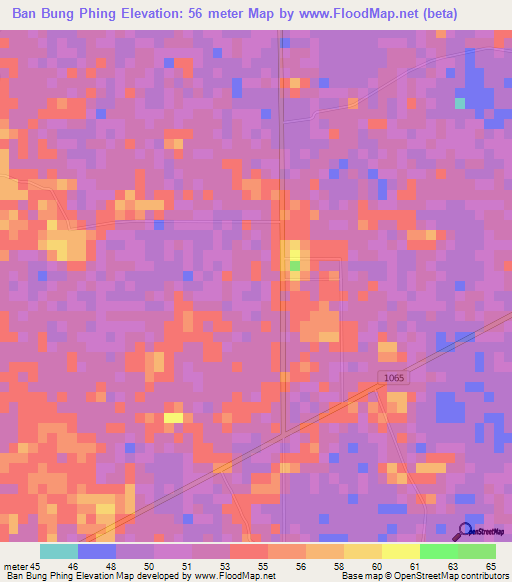 Ban Bung Phing,Thailand Elevation Map