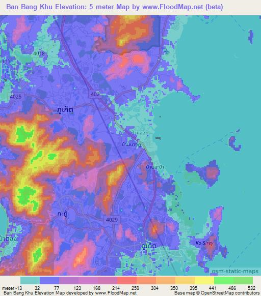 Ban Bang Khu,Thailand Elevation Map