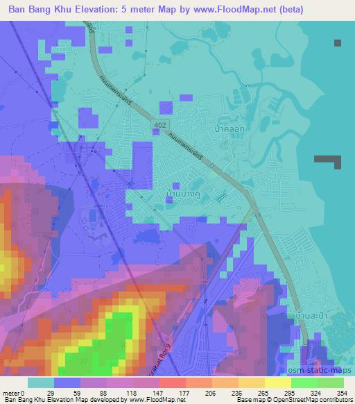 Ban Bang Khu,Thailand Elevation Map