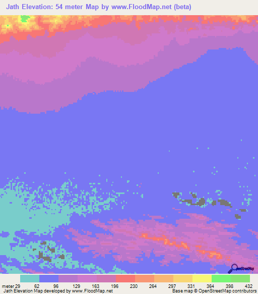 Jath,Pakistan Elevation Map