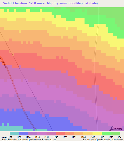 Sadid,Iran Elevation Map