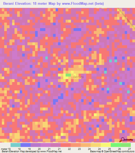 Berani,Pakistan Elevation Map
