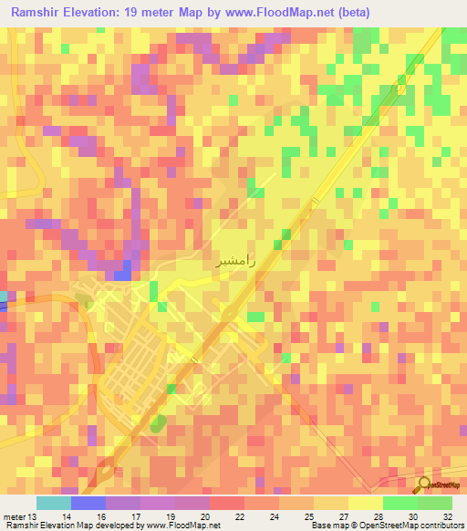 Ramshir,Iran Elevation Map