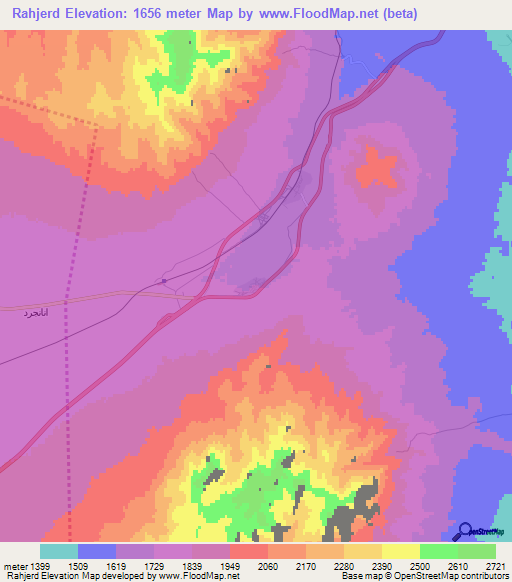 Rahjerd,Iran Elevation Map