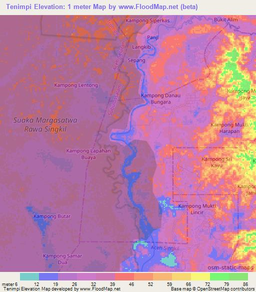 Tenimpi,Indonesia Elevation Map