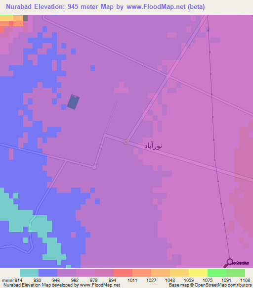 Nurabad,Iran Elevation Map