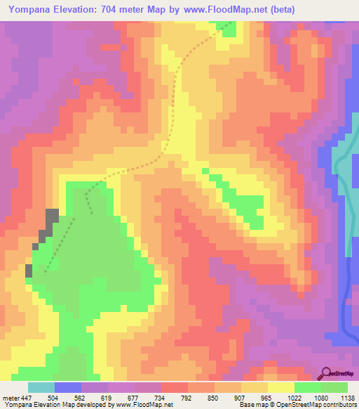 Yompana,Sri Lanka Elevation Map