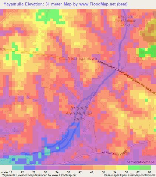 Yayamulla,Sri Lanka Elevation Map