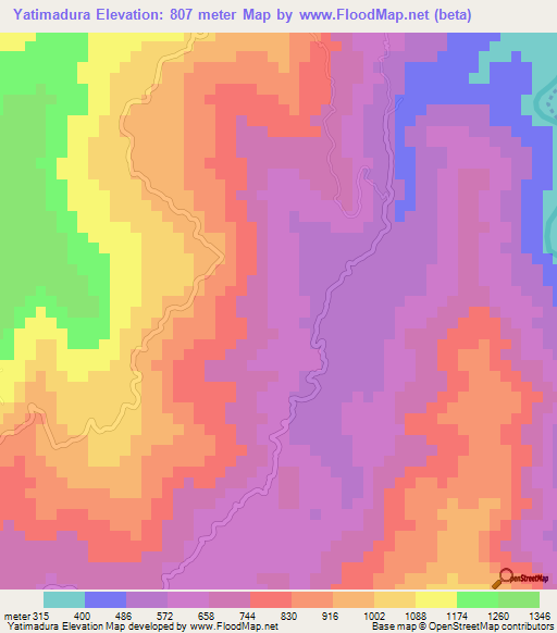 Yatimadura,Sri Lanka Elevation Map
