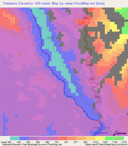 Yatawara,Sri Lanka Elevation Map