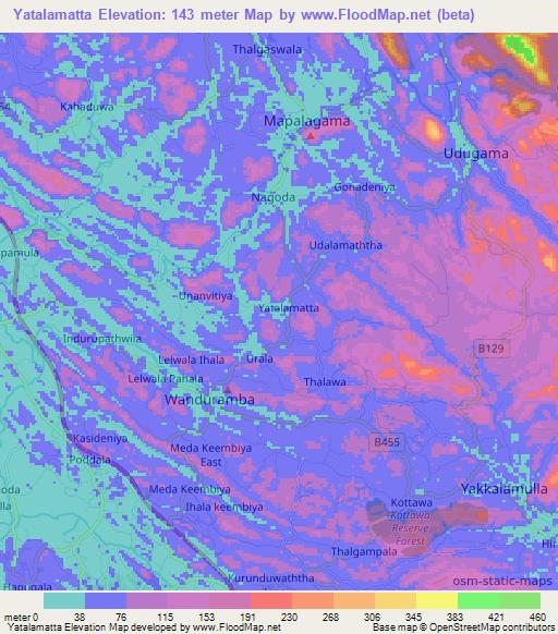 Yatalamatta,Sri Lanka Elevation Map
