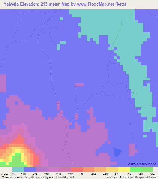 Yalwela,Sri Lanka Elevation Map