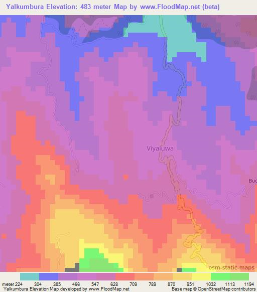 Yalkumbura,Sri Lanka Elevation Map