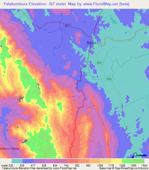 Yalakumbura,Sri Lanka Elevation Map