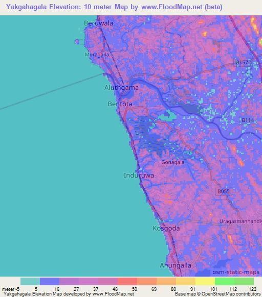 Yakgahagala,Sri Lanka Elevation Map