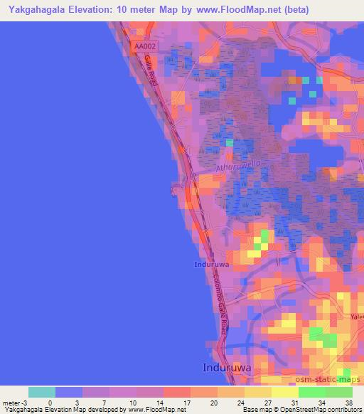 Yakgahagala,Sri Lanka Elevation Map