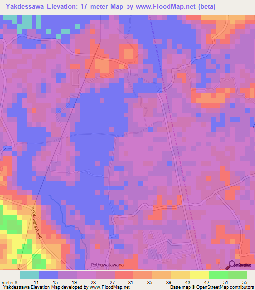 Yakdessawa,Sri Lanka Elevation Map