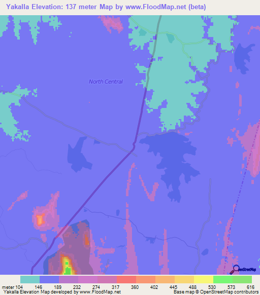 Yakalla,Sri Lanka Elevation Map