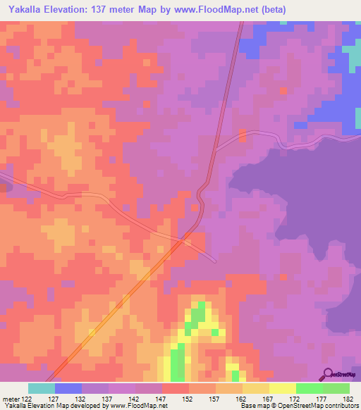 Yakalla,Sri Lanka Elevation Map