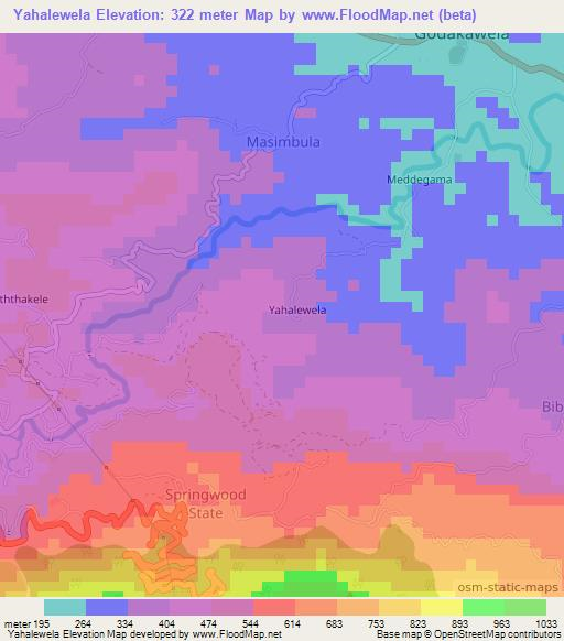 Yahalewela,Sri Lanka Elevation Map
