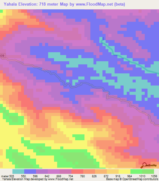 Yahala,Sri Lanka Elevation Map