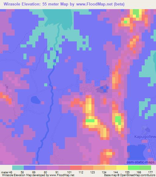 Wirasole,Sri Lanka Elevation Map