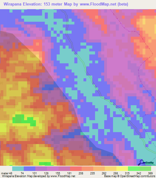 Wirapana,Sri Lanka Elevation Map