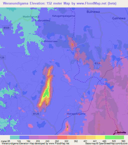 Weranundigama,Sri Lanka Elevation Map