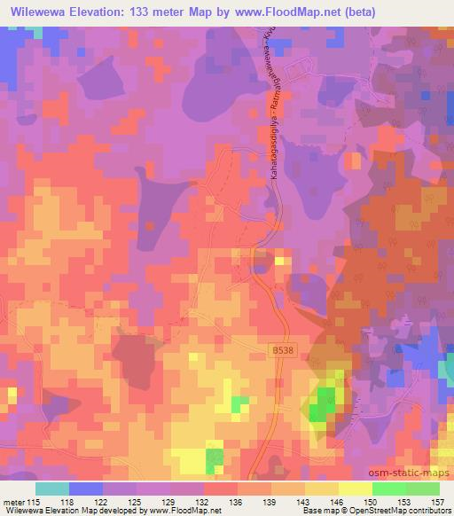 Wilewewa,Sri Lanka Elevation Map