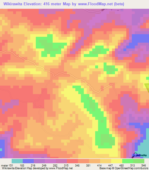 Wikirawita,Sri Lanka Elevation Map
