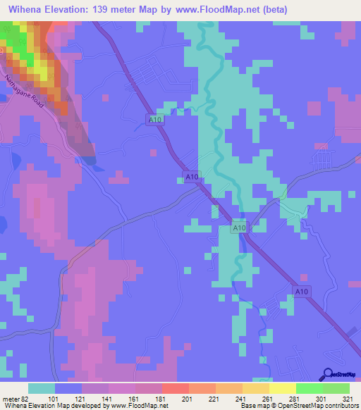 Wihena,Sri Lanka Elevation Map