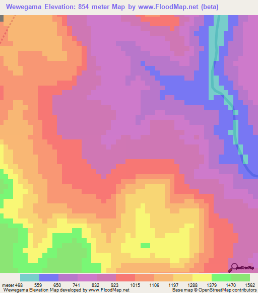 Wewegama,Sri Lanka Elevation Map