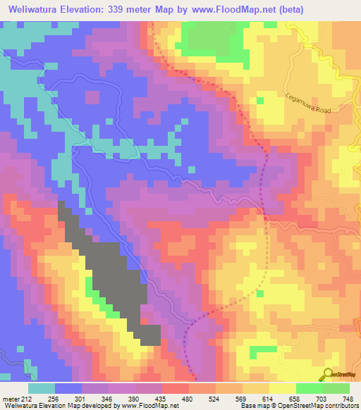 Weliwatura,Sri Lanka Elevation Map