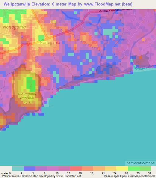 Welipatanwila,Sri Lanka Elevation Map