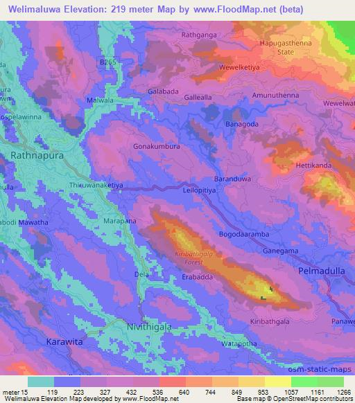 Welimaluwa,Sri Lanka Elevation Map