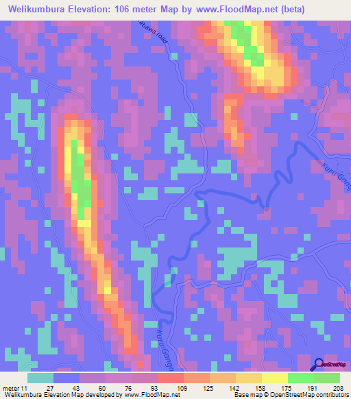 Welikumbura,Sri Lanka Elevation Map