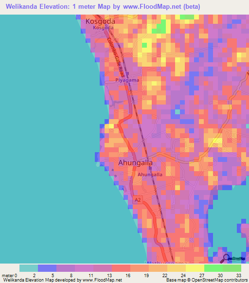 Welikanda,Sri Lanka Elevation Map