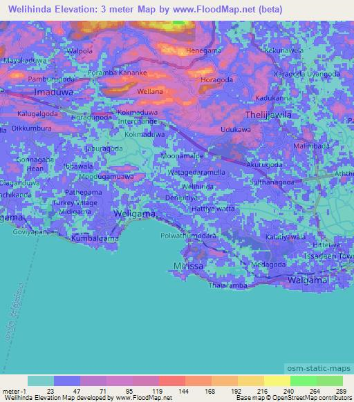 Welihinda,Sri Lanka Elevation Map