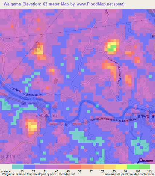 Welgama,Sri Lanka Elevation Map