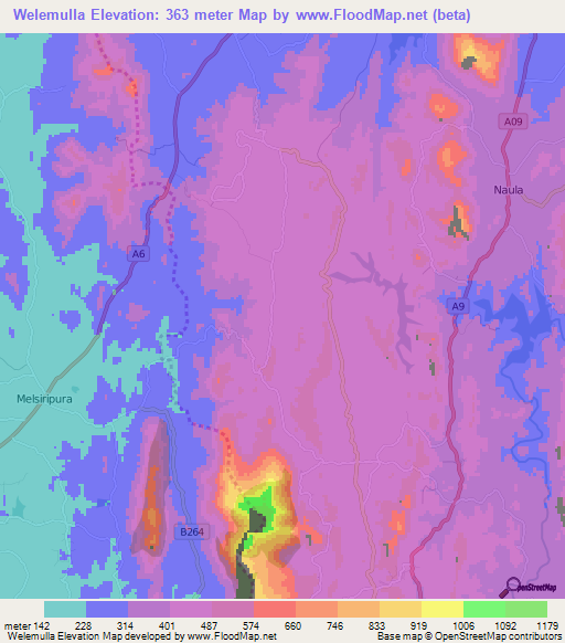 Welemulla,Sri Lanka Elevation Map