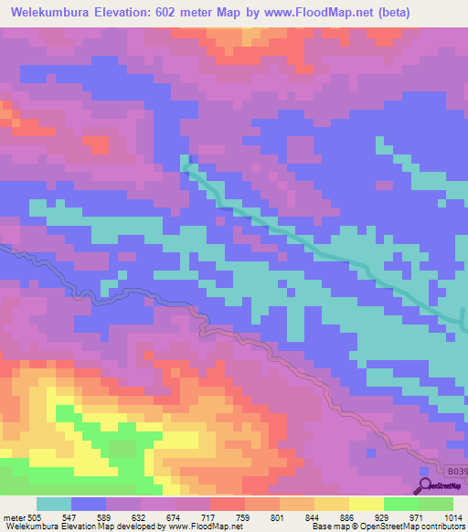 Welekumbura,Sri Lanka Elevation Map