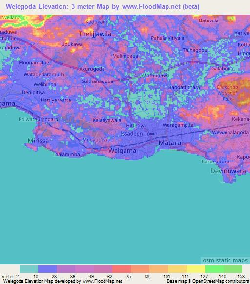 Welegoda,Sri Lanka Elevation Map