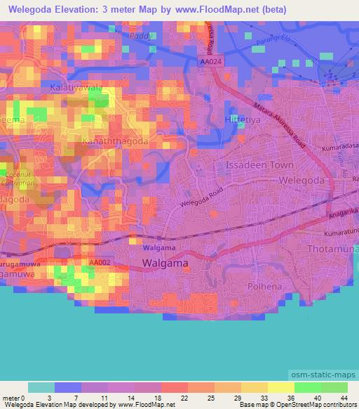 Welegoda,Sri Lanka Elevation Map
